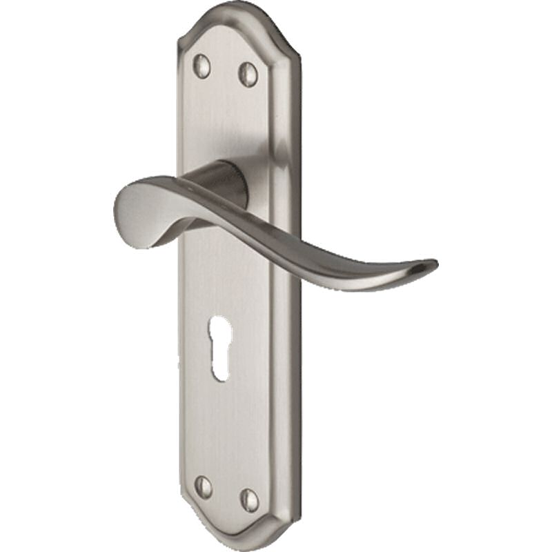 Sandown handle lever lock satin nickel