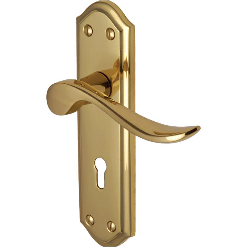 Sandown handle lever lock polished brass